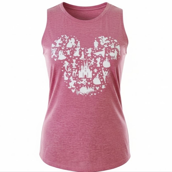 Tops - Pink Sleeveless Disney Grafic Women's Large